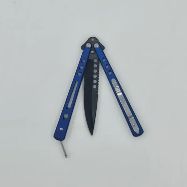 Cutit Fluture Butterfly, Balisong 21 Cm, Albastru Navy, Model Dinamic - imagine 4