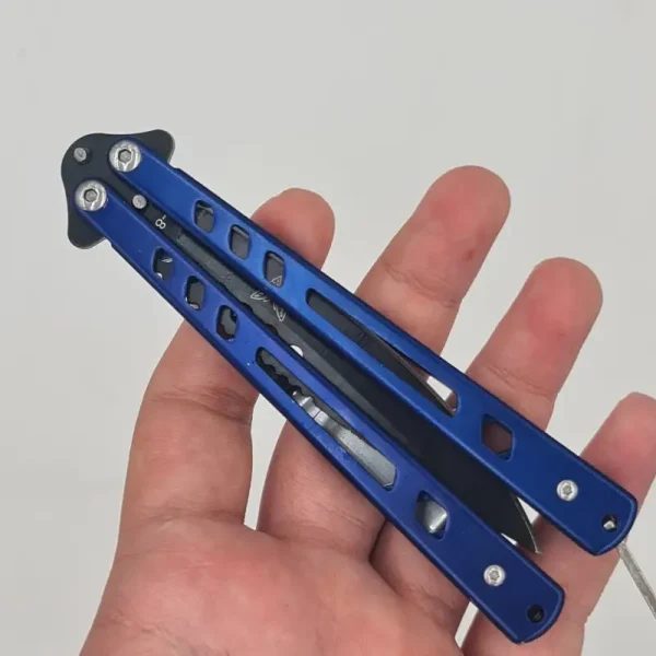 Cutit Fluture Butterfly, Balisong 21 Cm, Albastru Navy, Model Dinamic - imagine 6