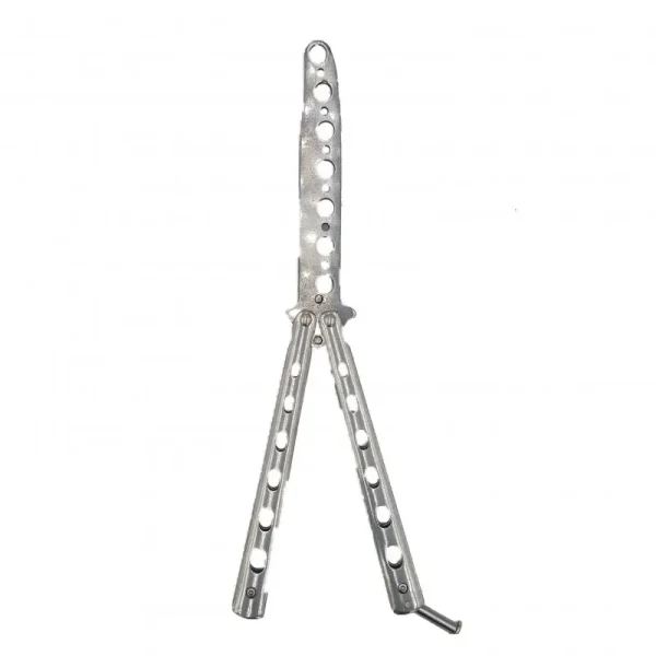 Cutit Fluture Butterfly, Balisong 21 Cm, Gri, Fara Tais, De Antrenament, Model Cercuri