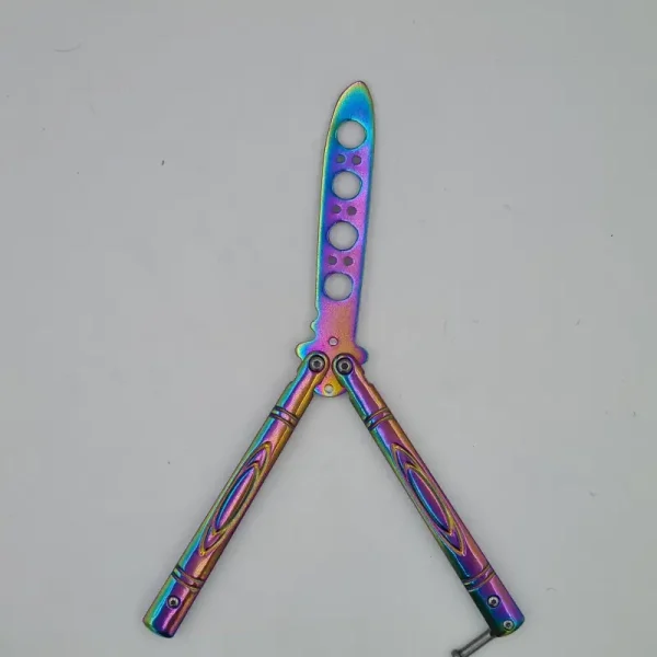 Cutit Fluture Butterfly, Balisong 21.50 Cm, Fade, Fara Tais, De Antrenament, Model Ovale - imagine 2