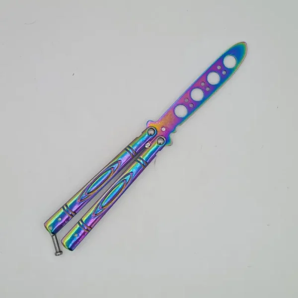 Cutit Fluture Butterfly, Balisong 21.50 Cm, Fade, Fara Tais, De Antrenament, Model Ovale - imagine 3