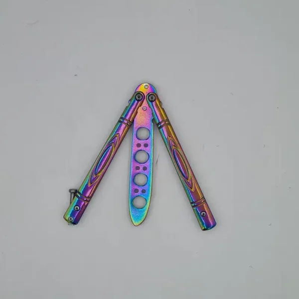 Cutit Fluture Butterfly, Balisong 21.50 Cm, Fade, Fara Tais, De Antrenament, Model Ovale - imagine 4