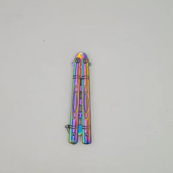 Cutit Fluture Butterfly, Balisong 21.50 Cm, Fade, Fara Tais, De Antrenament, Model Ovale - imagine 5