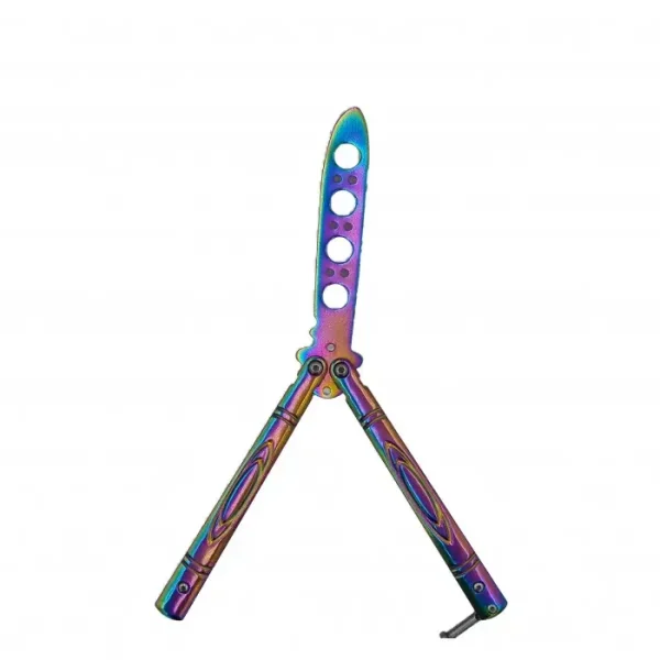 Cutit Fluture Butterfly, Balisong 21.50 Cm, Fade, Fara Tais, De Antrenament, Model Ovale