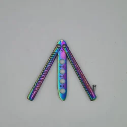 Cutit Fluture Butterfly, Balisong 22 Cm, Fade, Fara Tais, De Antrenament, Model Incrucisat - imagine 3