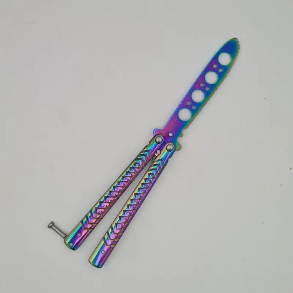 Cutit Fluture Butterfly, Balisong 22 Cm, Fade, Fara Tais, De Antrenament, Model Incrucisat - imagine 4