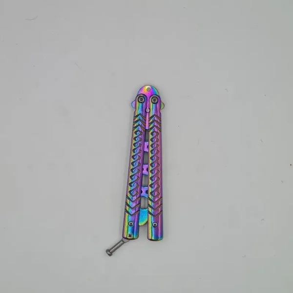 Cutit Fluture Butterfly, Balisong 22 Cm, Fade, Fara Tais, De Antrenament, Model Incrucisat - imagine 5