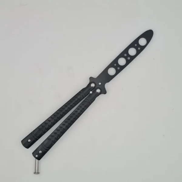 Cutit Fluture Butterfly, Balisong 22 Cm, Negru, Fara Tais, De Antrenament, Model Sageata - imagine 3