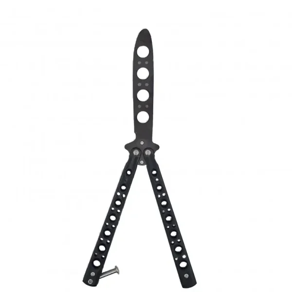 Cutit Fluture Butterfly, Balisong 22.50 Cm, Negru, Fara Tais, De Antrenament, Model Simplu