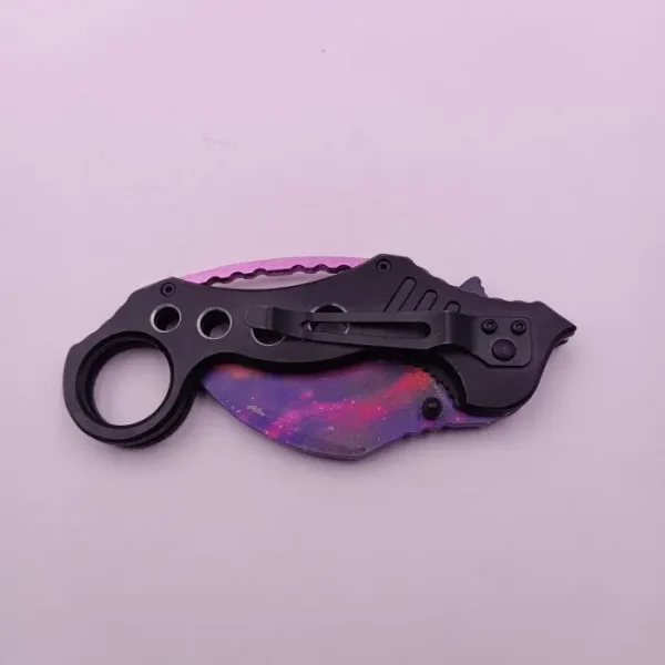 Cutit Karambit Cu Tais, Sistem Prindere Curea, Inel, Curbat, Multicolor, 19 Cm - imagine 4