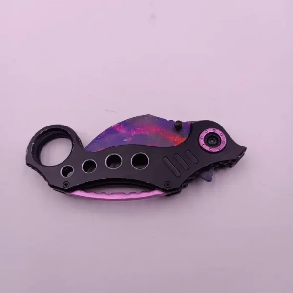 Cutit Karambit Cu Tais, Sistem Prindere Curea, Inel, Curbat, Multicolor, 19 Cm - imagine 7