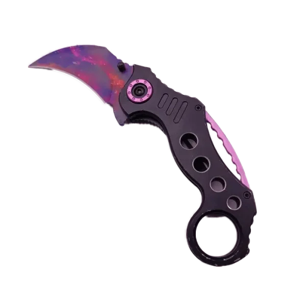 Cutit Karambit Cu Tais, Sistem Prindere Curea, Inel, Curbat, Multicolor, 19 Cm