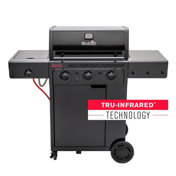 Gratar pe gaz Char-Broil Essential 3 G cu 3 arzatoare, grile din fonta, TRU-Infrared 140234