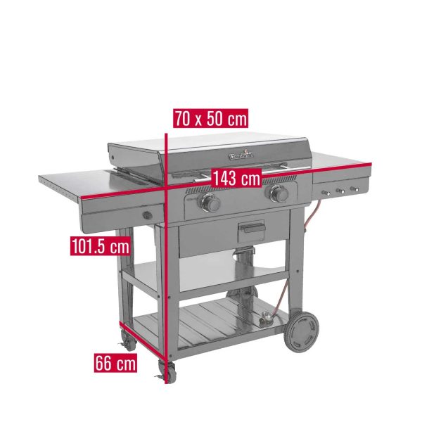 Gratar pe gaz tip plancha, grill si cuptor de pizza cu 2 arzatoare Char-Broil Versa-Tile Griddle 140241 - imagine 15