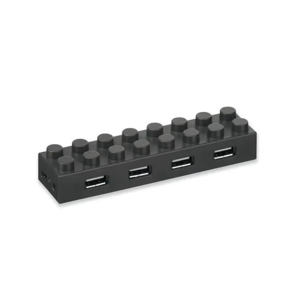 Hub Usb Lego Usb 2.0, Incarcare 4 Porturi Alb Cu Led Cablu 70cm - imagine 5