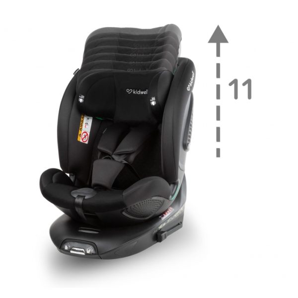 Scaun auto cu ISOFIX Kidwell GoCar, grupa 40-135 cm, i-Size, omologare R129 - Negru-Gri - imagine 11