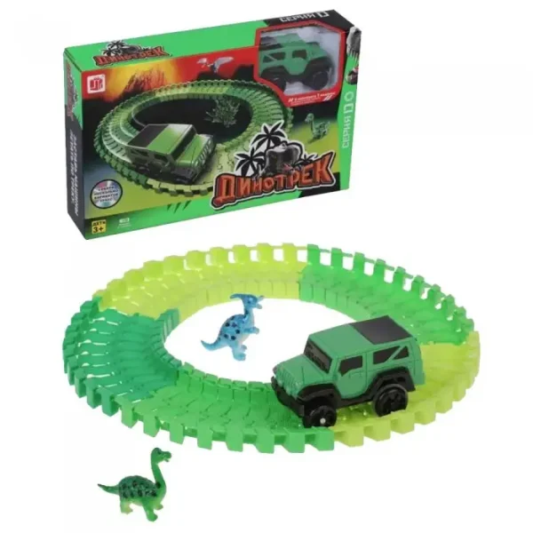 Jucarie Cu Masini Electrice, Dino Truck, Circuit De Curse, Pentru Copii, 25 Cm - imagine 2