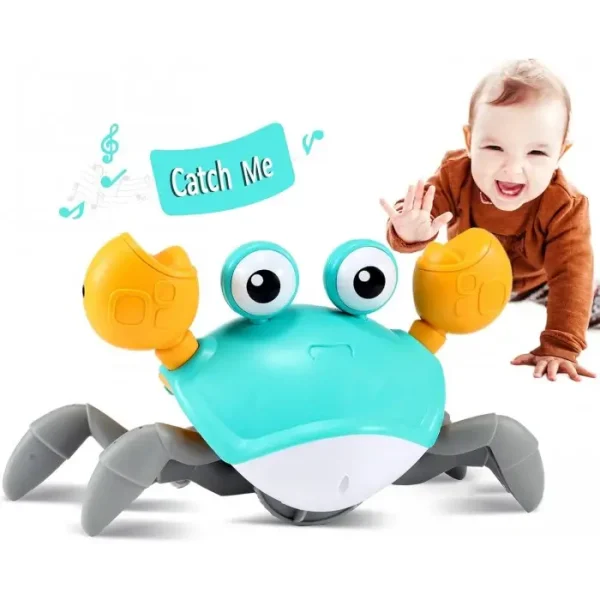 Jucarie Interactiva Crab, Senzori Miscare, Cu Sunte Si Lumini, 23 Cm - imagine 3