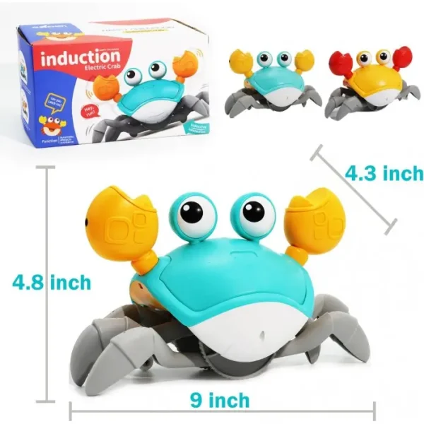 Jucarie Interactiva Crab, Senzori Miscare, Cu Sunte Si Lumini, 23 Cm - imagine 4