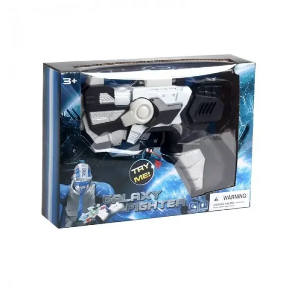 Jucarie Interactiva Pistol Spatial, Model Luptator Galaxie, Cu Luminite - imagine 3