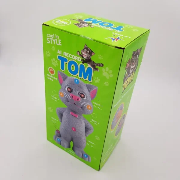 Pisicuta Vorbitoare, Talking Tom, Cu Sunete Si Lumini, Gri, 22 Cm - imagine 2