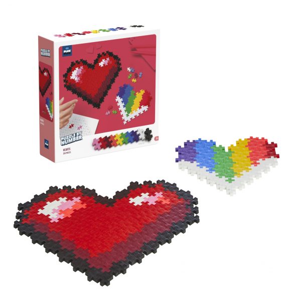 Puzzle pe numere Plus-Plus, 250 piese, Inimi - imagine 2