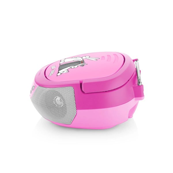 Radio CD pentru copii GoGEN BOB AND BOBEK, 2 x 0,8 W, Bluetooth, karaoke, microfon, MP 3, USB, AUX in, roz - imagine 5