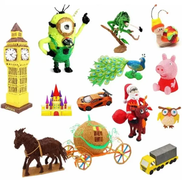 Set 10 Filamente Pcl A 5 Metri Pentru Creion 3d, 1.75 Mm, 50 M, Plastic, 40℃, Multicolor - imagine 2