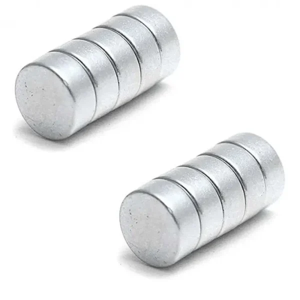 Set 10 Magneti Foarte Puternici, Gri, Disc, Simplu, 15 Mm X 4 Mm