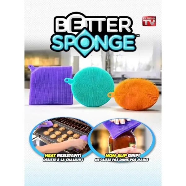 Set 3 Bureti De Vase Si Bucatarie Din Silicon Better Sponge, Multifunctional - imagine 5