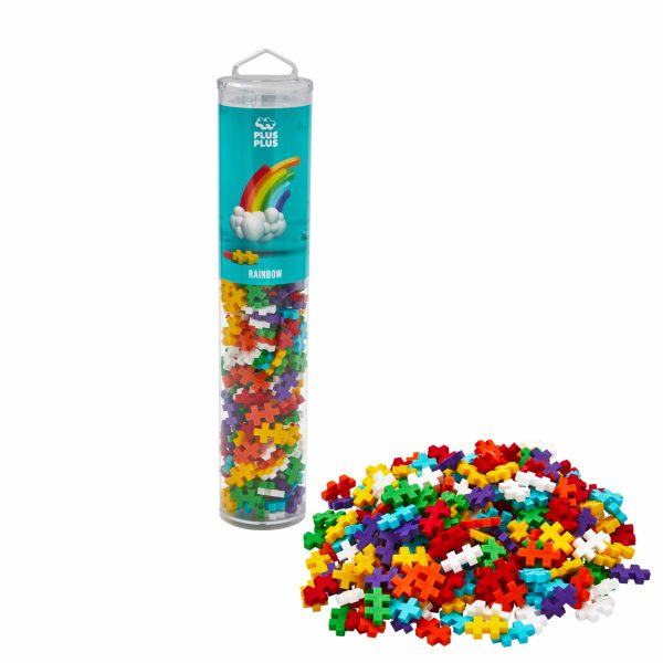 Set constructie Plus-Plus, tub 240 piese, Rainbow Mix, culorile curcubeului - imagine 3