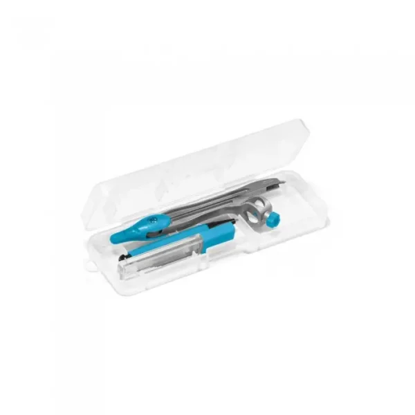 Set De Geometrie În Cutie, Include 1 Compas, 1 Creion Mecanic Și 10 Mine Grafit De 0,5 Mm. 128 X 42 X 20 Mm, Albastru - imagine 2