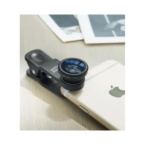 Set Lentile Telefon 3 In 1 Macros Si Fish Eye 180 Samsung Iphone Huawei - imagine 4