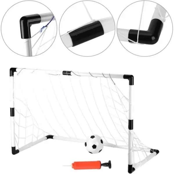 Set Poarta Cu Plasa Pentru Fotbal, Minge Si Pompa Inclusa, 120x57x83 Cm - imagine 2