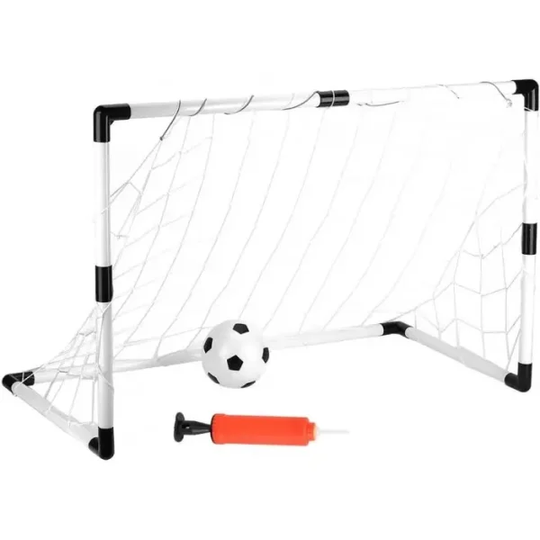 Set Poarta Cu Plasa Pentru Fotbal, Minge Si Pompa Inclusa, 120x57x83 Cm - imagine 4