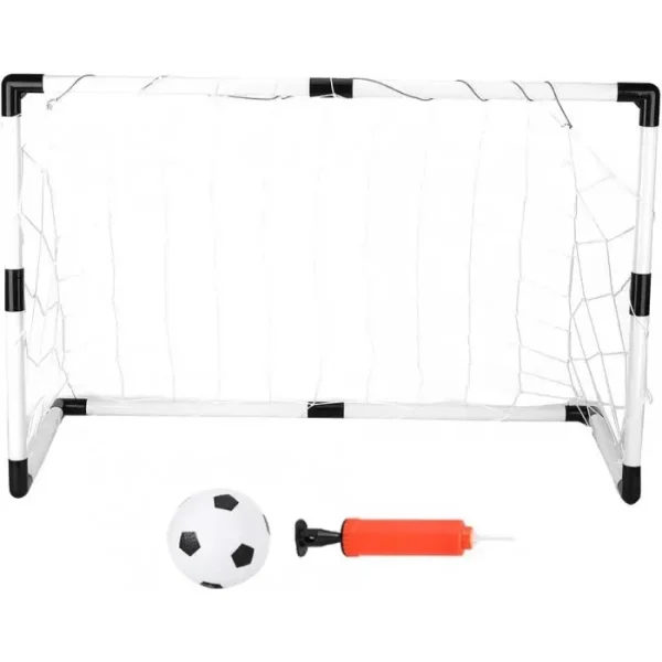 Set Poarta Cu Plasa Pentru Fotbal, Minge Si Pompa Inclusa, 120x57x83 Cm - imagine 5