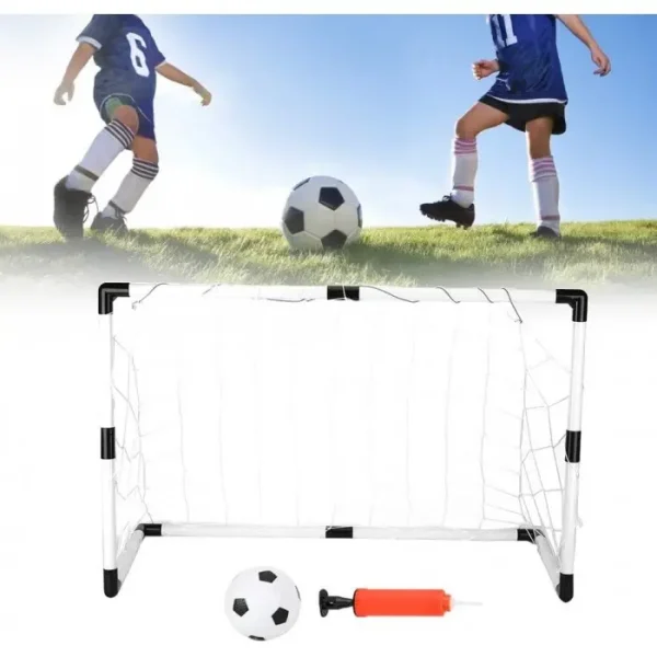 Set Poarta Cu Plasa Pentru Fotbal, Minge Si Pompa Inclusa, 120x57x83 Cm - imagine 7