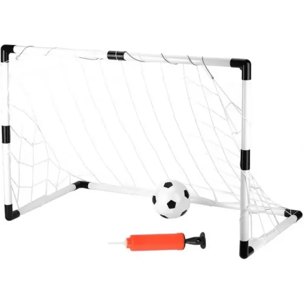 Set Poarta Cu Plasa Pentru Fotbal, Minge Si Pompa Inclusa, 120x57x83 Cm